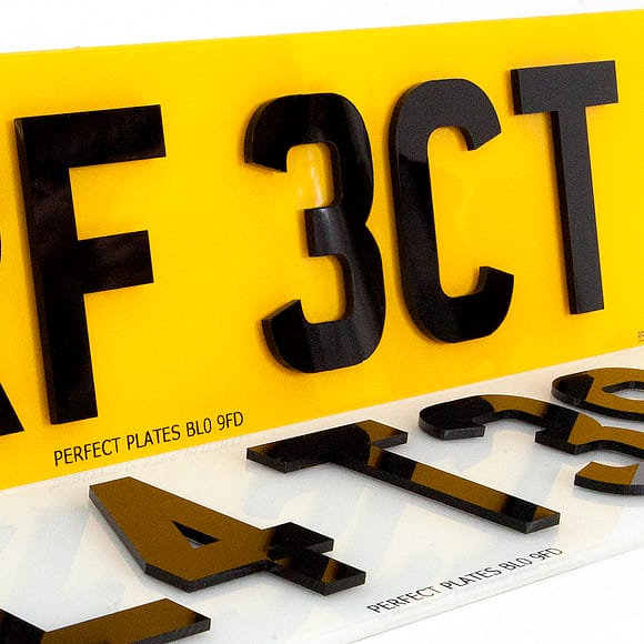4D Laser Cut Acrylic Number Plates
