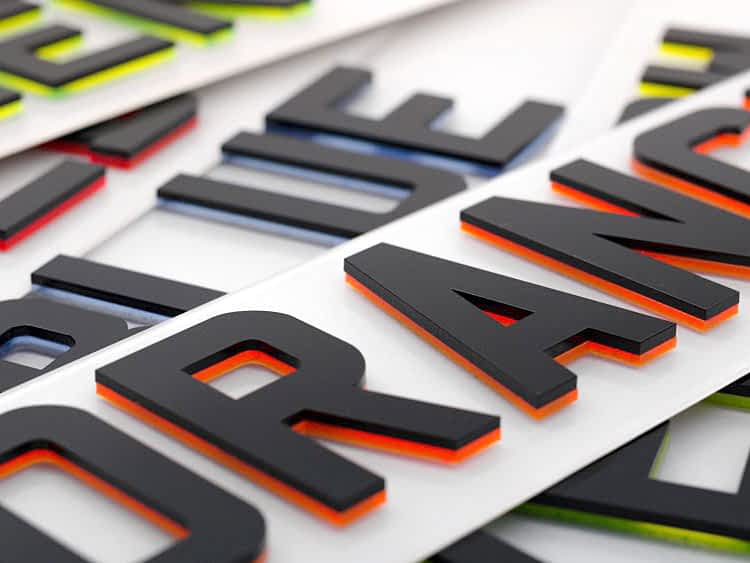 Neon Acrylic Number Plates